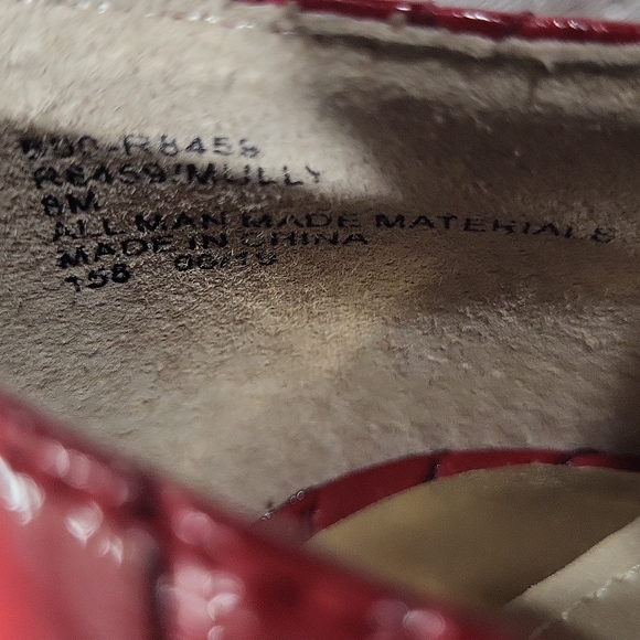 NWOT Rialto women's red snake skin lace up pointed toe heeled pumps, 8M - Picture 10 of 10